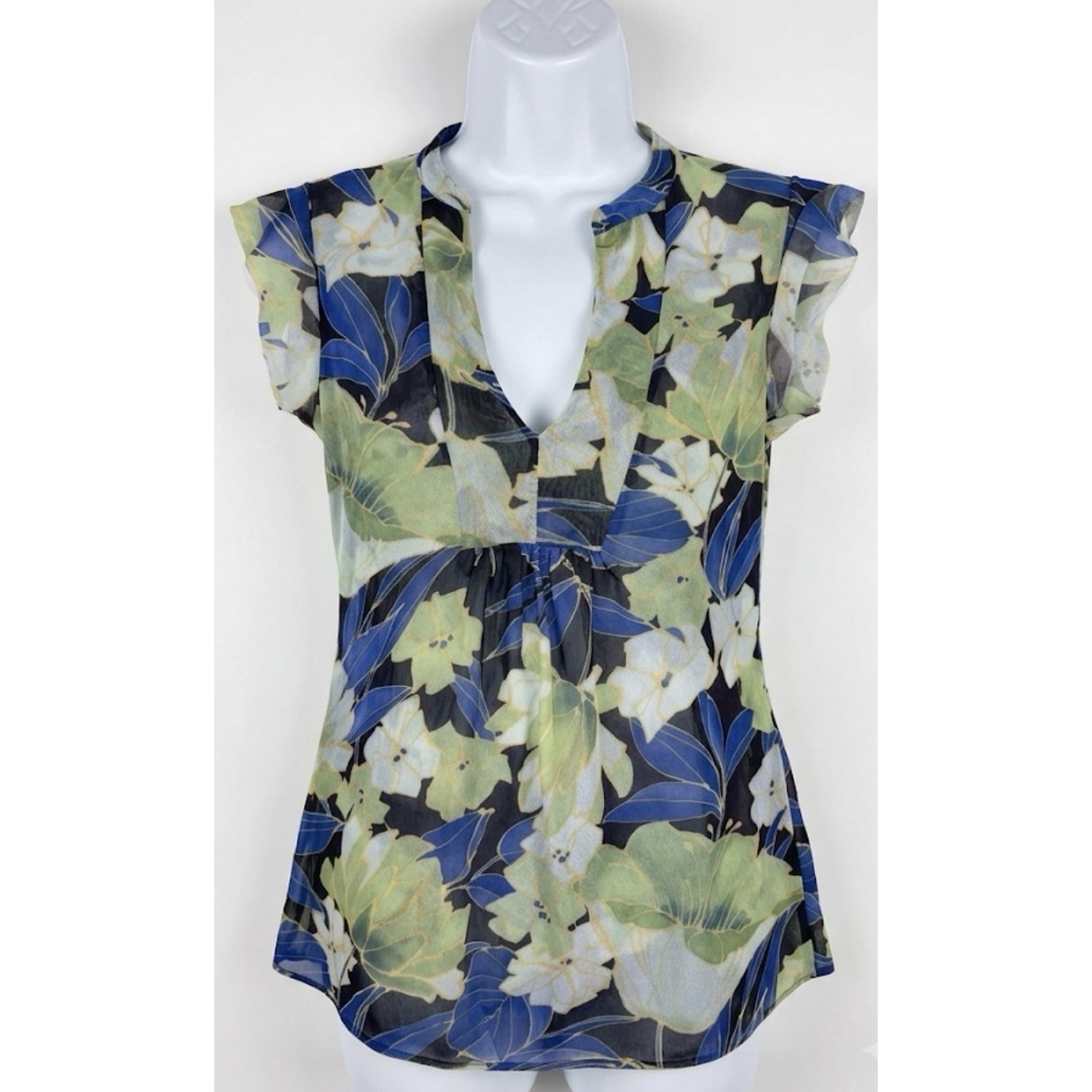 Sweet Pea By Stacy Frati Floral Mesh Top Size M Boho Whimsigoth Y2k Babydoll